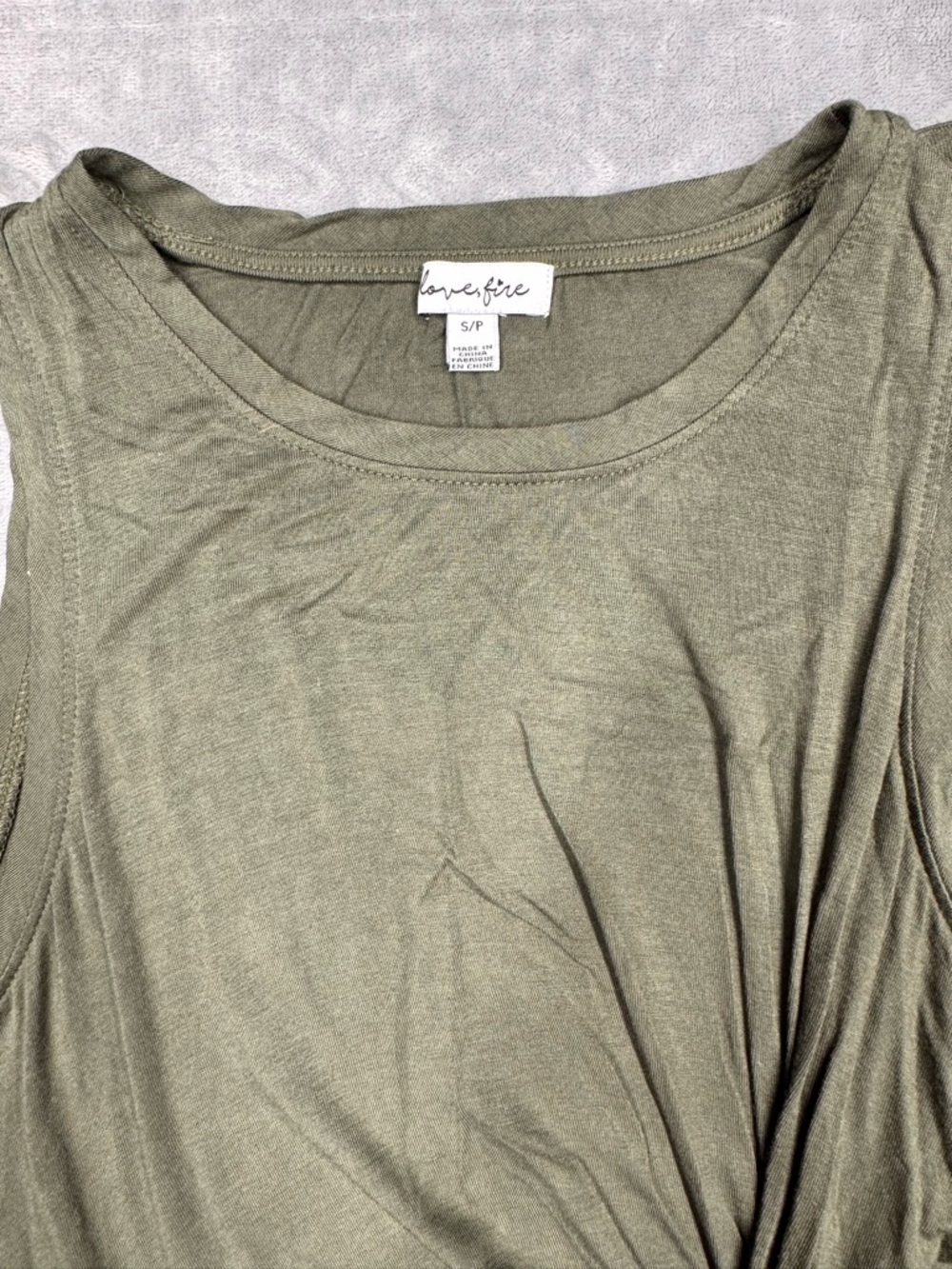 Love Fire Olive Green Sleeveless Dress - Picture 3 of 7